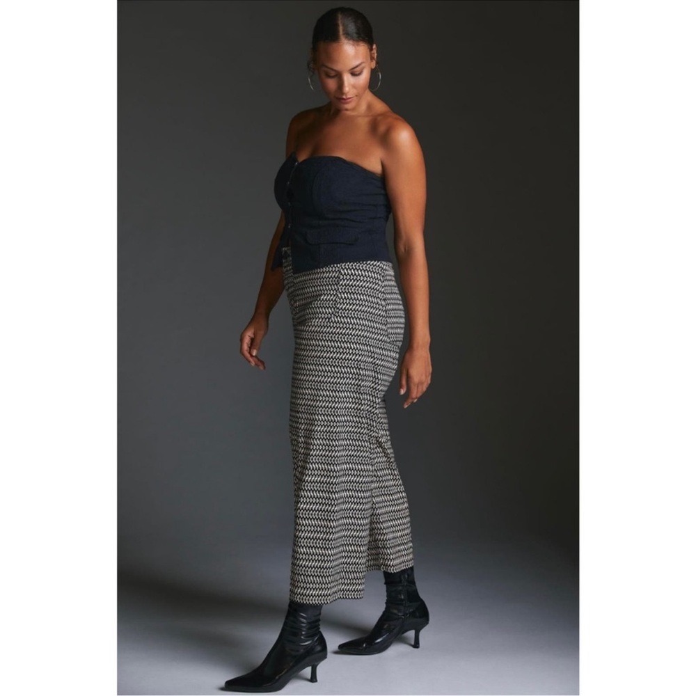 Maeve Black and Cream Wide Leg Pants